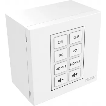 Moduł sterujący VISION TC3-CTL/2 — 8-przyciskowy panel uczący się IR z obsługą RS-232