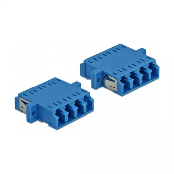 Adapter światłowodowy DELOCK LC żeński na LC żeński duplex, niebieski, opakowanie 2 szt.