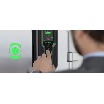 Qoltec 52465 Ładowarka mobilna do EV 2-w-1 Type2 z regulacją | 3,5kW | 230V | LCD | Przenośna | Wallbox | 5m