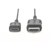 DIGITUS HDMI High Speed Connection Cable - HDMI-Kabel - HDMI männlich zu 19 pin mini HDMI Type C männlich - 2,0m - Doppelisolierung - Schwarz - geform