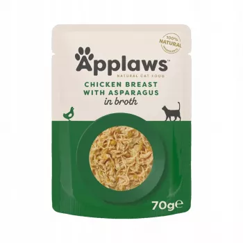 APPLAWS Filet z kurczaka ze szparagami w bulionie - mokra karma dla kota - 70g