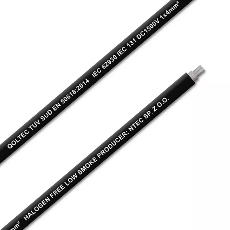 Kabel solarny QOLTEC 53851 4 mm² 100 m czarny