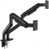 Uchwyt do monitora DIGITUS Dual Monitor Mount dla 2 ekranów 45 cali, zacisk, 2×20 kg, VESA 75×75–100×100, pochylenie -20–50°