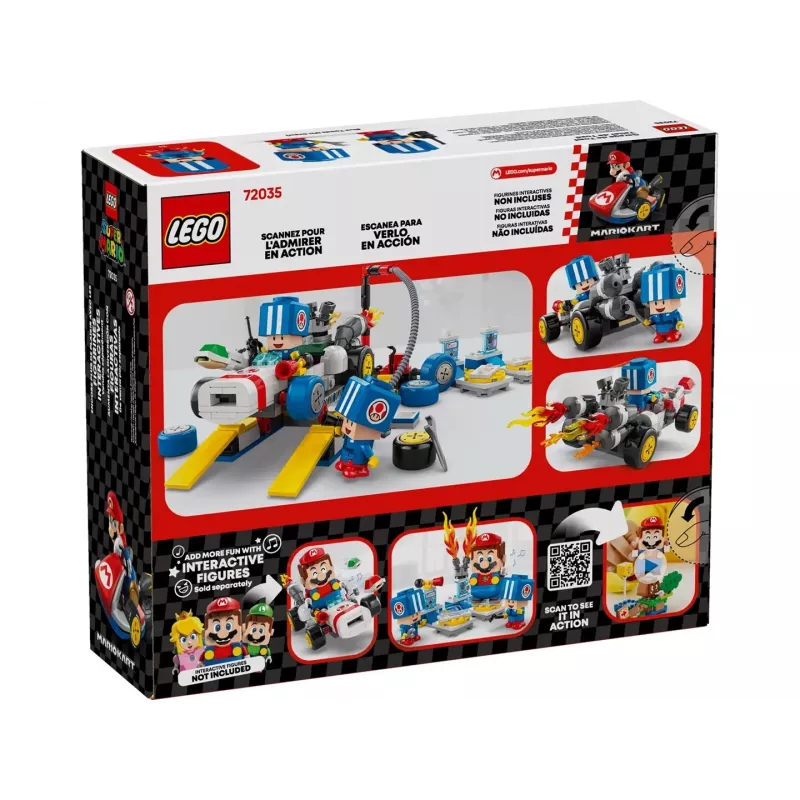 Zestaw konstrukcyjny LEGO 72035 Super Mario Mario Kart Warsztat Toada, interaktywne poziomy i figurki