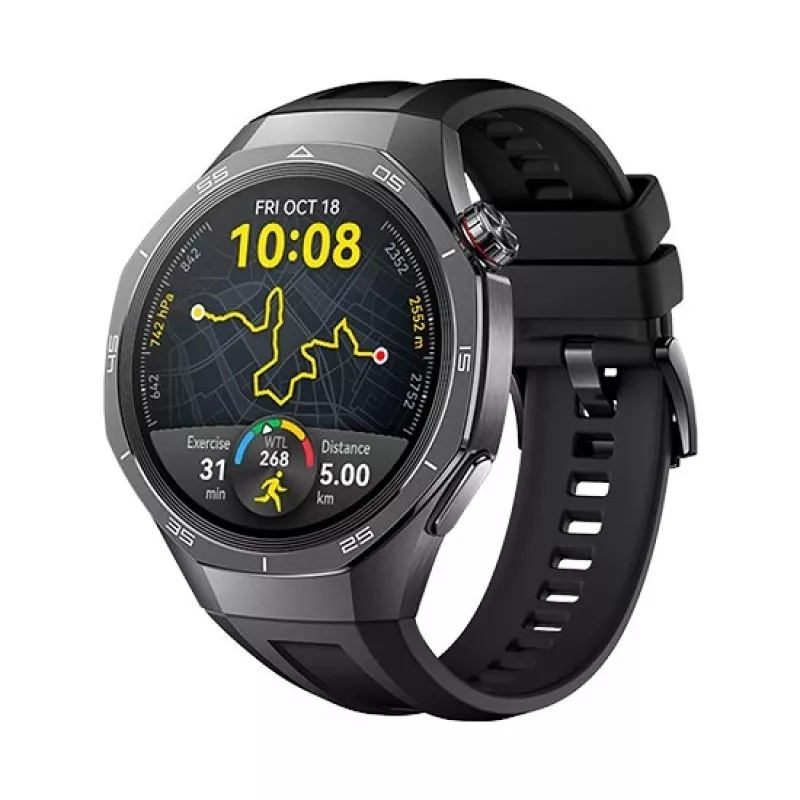 Smartwatch HUAWEI WATCH GT5 Pro 46mm — 1,43 cala AMOLED, GPS, 524 mAh, obudowa tytanowa, czarny pasek