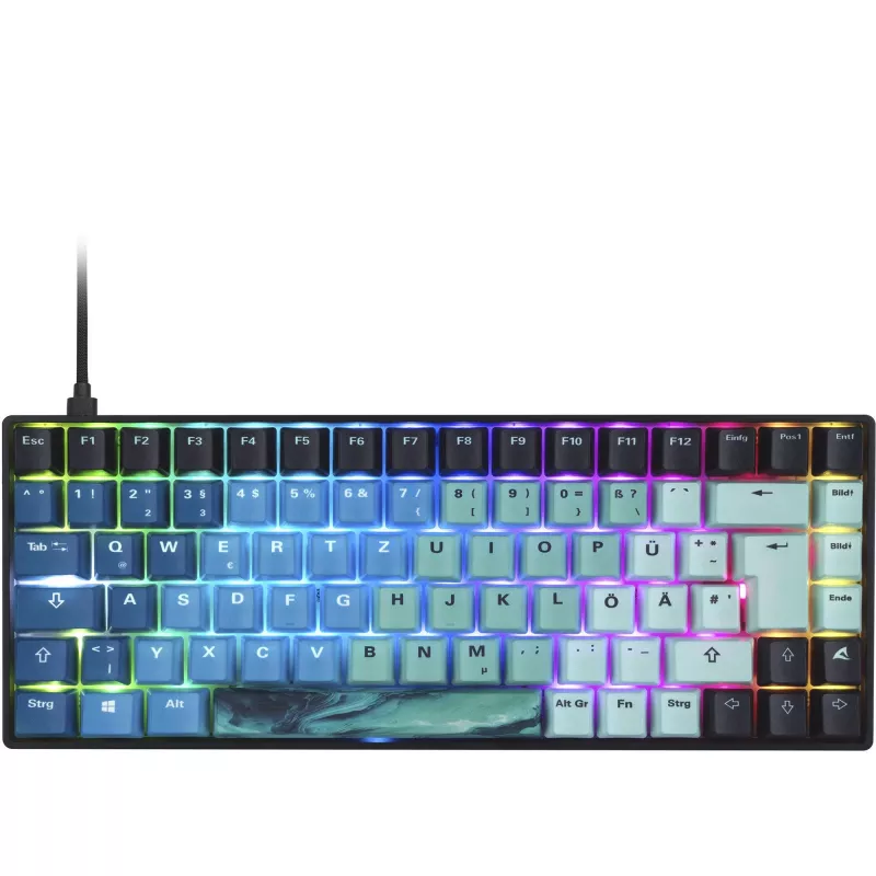 Mechaniczna klawiatura gamingowa Sharkoon SKILLER SGK50 S3 Ultimate Rev2 miętowoniebieska układ QWERTZ