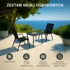 Zestaw mebli ogrodowych Extralink Czarny Forest, Textilene Dwa Krzesła + Czarny Stół