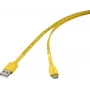 Kabel USB Renkforce USB 2.0 wtyczka USB-C wtyczka USB-A żółty z nadrukiem metrycznym (RF-6721076)