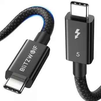 Kabel USB-C BlitzWolf BW-HDC8 240W 0,5 m — czarny, wysokiej mocy kabel do ładowania i transmisji danych USB-C do USB-C