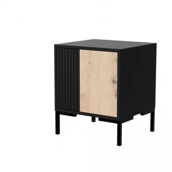 Szafka nocna Cama Meble MERCI 44x40x52,5 cm, czarna i dębowa, MDF/płyta wiórowa, 2 szt.