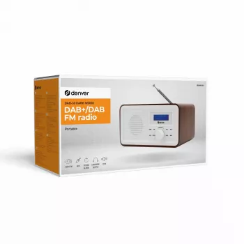 Radio DENVER DAB-30DW DAB/FM radio stołowe z wykończeniem z ciemnego drewna
