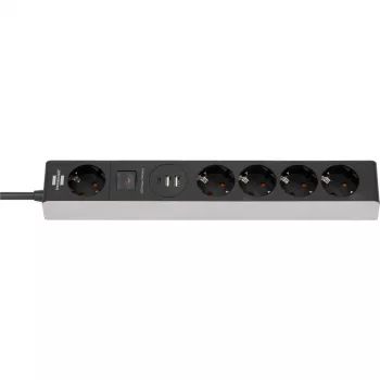 Brennenstuhl 1159780615 przedłużacz 1.5 m 5 gniazd AC wewnątrz Czarny, Szary