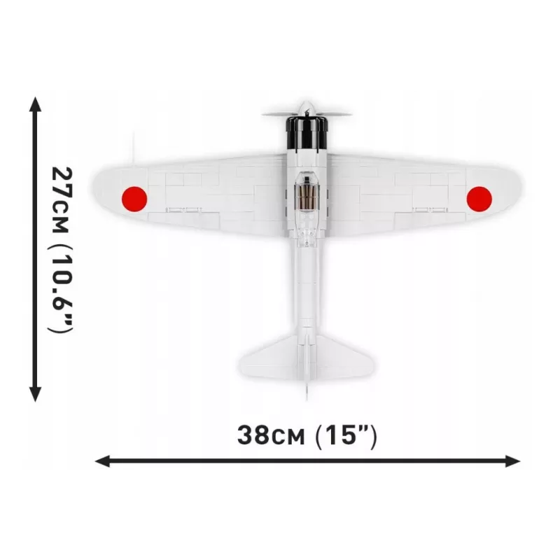 Zestaw klocków Cobi Mitsubishi A6M2 „Zero-Sen” — 347 elementów, zalecany wiek 3+
