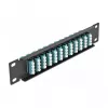 Patch panel światłowodowy DeLOCK 10 cali 12 portów LC Quad Aqua 1U Czarny