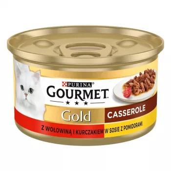 Mokra karma dla kota Gourmet (Purina) Gold 85 g — dorosły, wołowina i kurczak