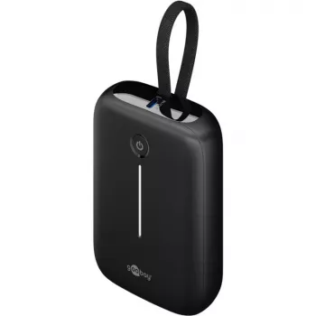 Przenośny Power Bank Goobay 10 000 mAh ze zintegrowanym kablem USB-C – 20 W, kompaktowy, podróżny (76251)