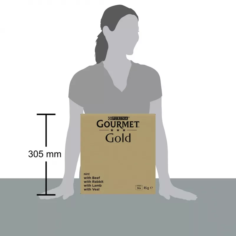 Mokra karma dla kota Purina Nestlé GOURMET Gold Mus Mix — 96 x 85 g, 4 smaki, dla dorosłych kotów, 77,5% wilgotności