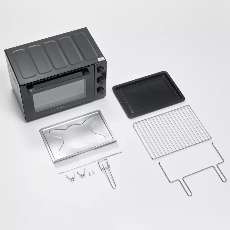 Wolnostojący piekarnik nablatowy SEVERIN TO 2076 — 46 l, 1800 W, czarny, 515×420×365 mm
