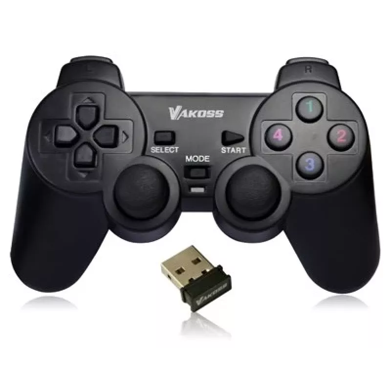 Gamepad VAKOSS GP-3925BK czarny bezprzewodowy RF analogowo-cyfrowy do PC i PlayStation 3, 12 przycisków, 2,4 GHz, nanoodbiornik