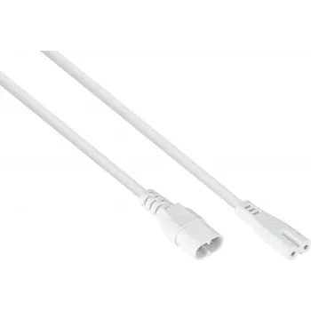 kabelmeister Euro-Extension Plug C8 (prosty) do Socket C7 / Euro 8 (prosty), Biały, 0,75mm², 2m (SK0870-W020)