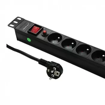 Qoltec 53996 Listwa zasilająca do RACK 19 | 1U | 16A | PDU | 8xFRENCH | 2m