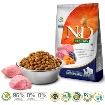 FARMINA N&D Pumpkin Lamb&Blueberry Adult Medium & Maxi - sucha karma dla psów - 12kg