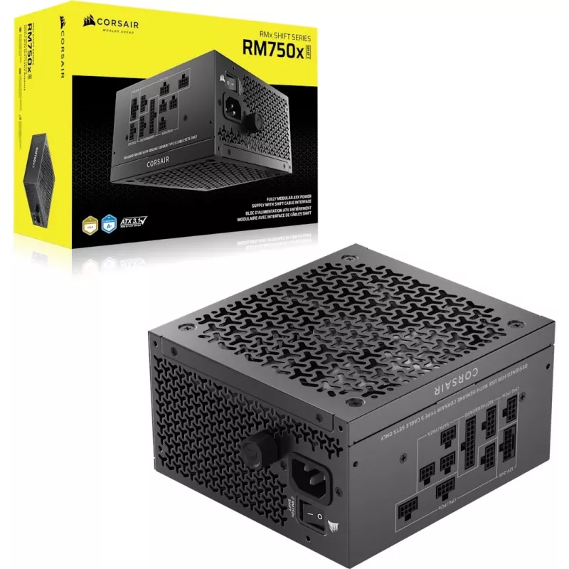 Zasilacz CORSAIR RMx Shift RM750x 750 W ATX 24-pin 80 PLUS Gold, czarny, wentylator 140 mm