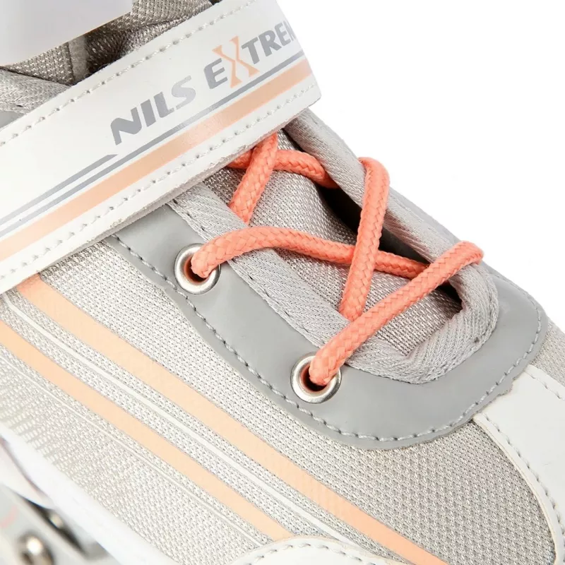 Nils Extreme NH18190 2IN1 Wrotki biały/PINK ROZ. S (29-33) z wymiennymi łyżwami hokejowymi