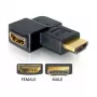 Adapter HDMI męski na HDMI żeński 90° w prawo DeLOCK 65076