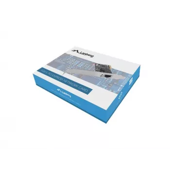 Wewnętrzna karta sieciowa Ethernet LANBERG PCE-1GB-201, PCI Express, 1× RJ-45 Gigabit (1000 Mbit/s), czarna