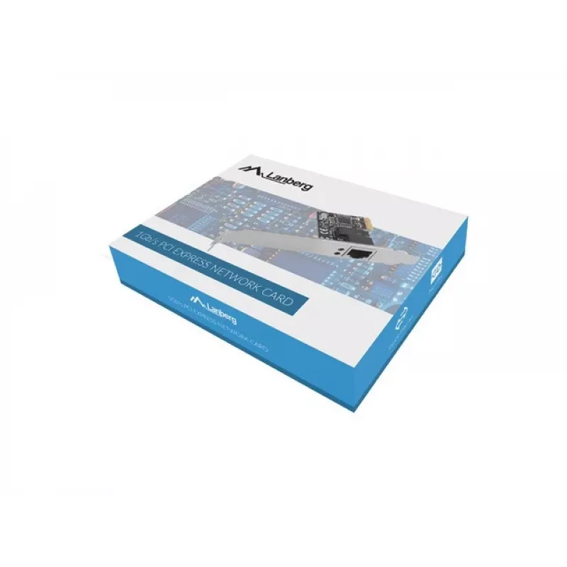 Wewnętrzna karta sieciowa Ethernet LANBERG PCE-1GB-201, PCI Express, 1× RJ-45 Gigabit (1000 Mbit/s), czarna