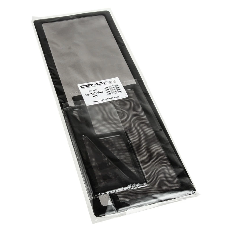 Zestaw filtrów przeciwkurzowych DEMCiflex do NZXT Switch 810, czarny na czarnym, filtry zamienne