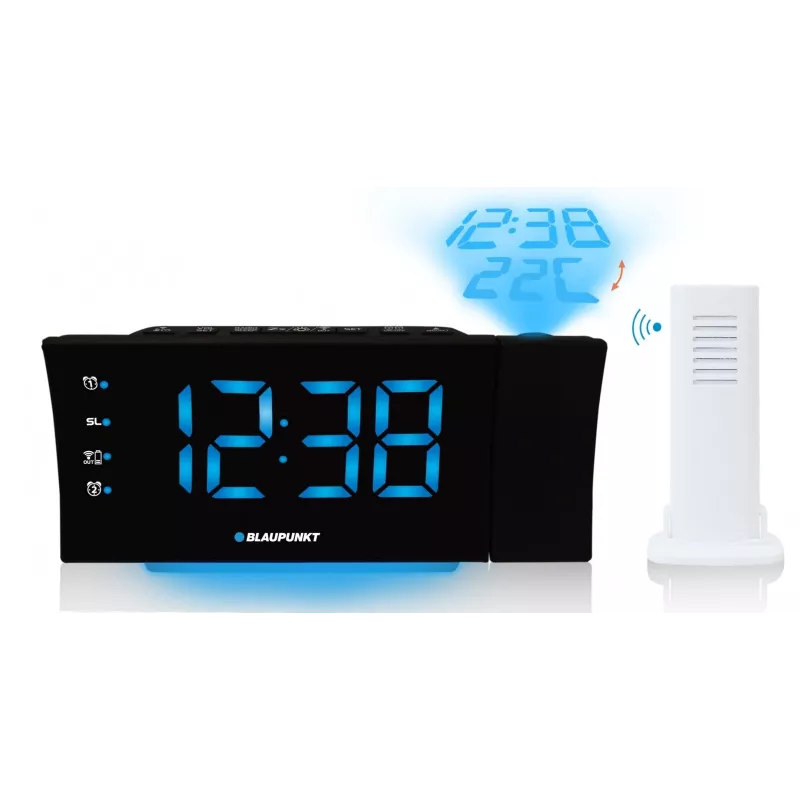 Blaupunkt CRP81USB radiobudzik z projektorem i ładowaniem USB, czarny