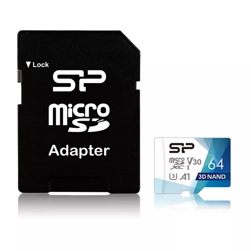 Karta pamięci MicroSDXC Silicon Power Superior Pro 64 GB UHS-III U3 V30 100/80 MB/s z adapterem SD