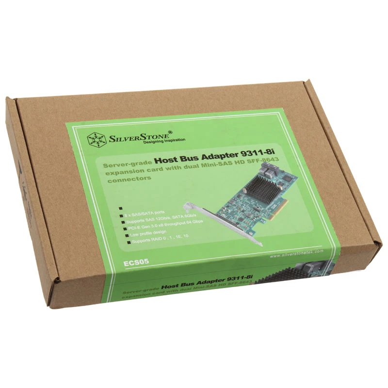 Sterownik RAID SilverStone SST-ECS05 PCIe x8 dla 8x SAS/SATA (9311-8i)
