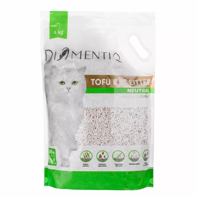 DIAMENTIQ Tofu Neutral Ultra zbrylający - roślinny żwirek - 4kg