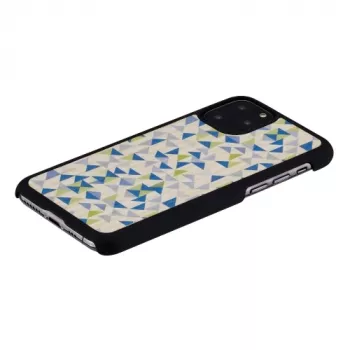 Etui na smartfona man and wood dla iPhone 11 Pro — niebieski trójkąt na czarnym tle, ochronna twarda skorupa