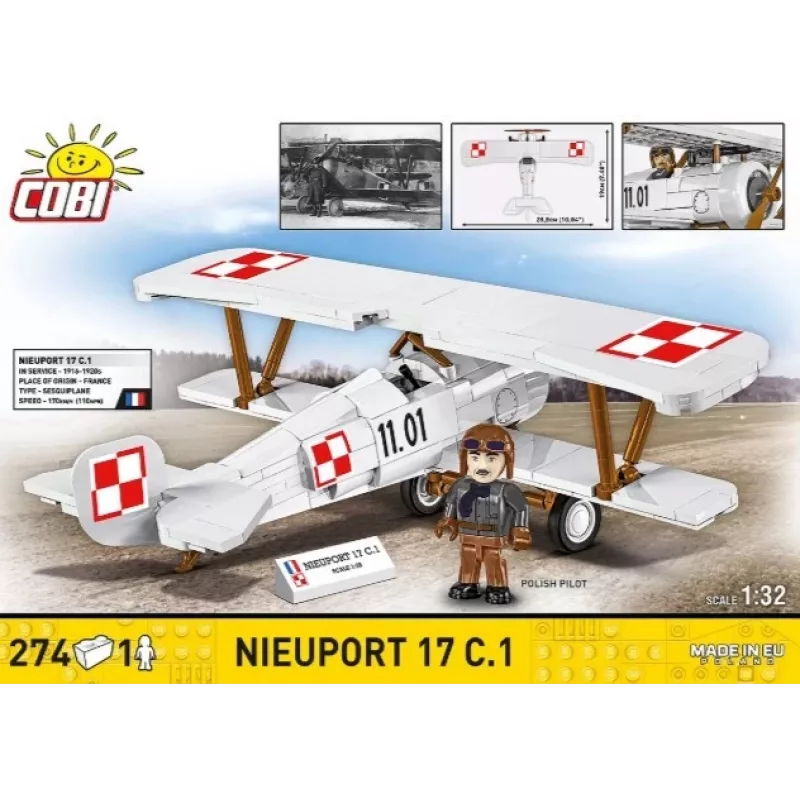 Cobi Zestaw klocków Nieuport 17 C.1 274 elementy model do składania