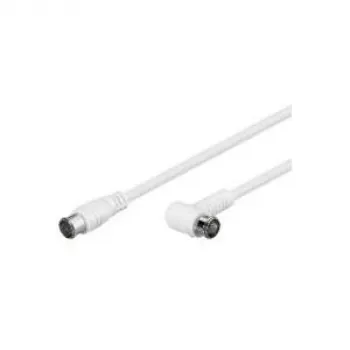 Kabel połączeniowy kątowy Wentronic Goobay SAT, F-Quick, 100% ekranowany, biały, 3,5 m - wtyk F (Quick) wtyk F (Quick) 90° (67349)