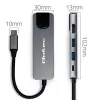 Hub USB-C QOLTEC 53795 5‑w‑1 z PD 100W, 2×USB-A, HDMI 4K, RJ45