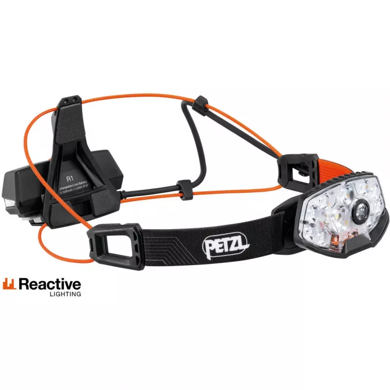 Opaska na głowę z latarką Petzl NAO RL Czarno-Pomarańczowa LED 1500 lm USB