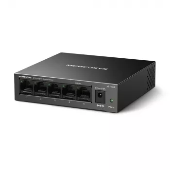 Mercusys MS105GS - Przełącznik biurkowy, 5 portów Gigabit, czarny
