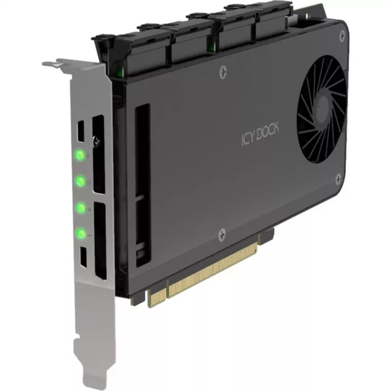 Kieszeń mobilna karta adaptera icy dock MB204MP-1B — 4 × M.2 NVMe SSD kieszeń hot-swap