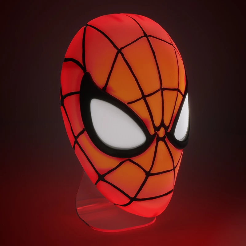 Lampa stołowa Paladone Spiderman Mask Light — tematyczna lampka w kształcie maski Spider-Mana, zasilana przez USB LED, kompaktowa lampka nocna