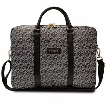 Torba Guess GCube Stripes na laptop 16 cali, czarna - GUCB15HGCFSEK