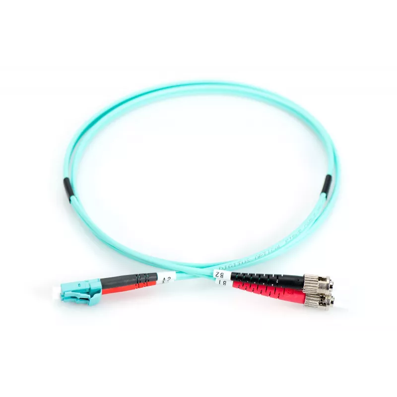 DIGITUS Professional - Patch-Kabel - LC Multi-Mode (M) - ST multi-mode (M) - 1,0m - Glasfaser - 50/125 Mikrometer - OM3 - halogenfrei, mit Knickschutz