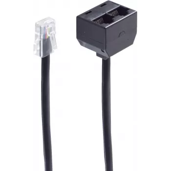 Kabel telefoniczny ShiverPeaks BS71231-8/4 0,15 m Czarny