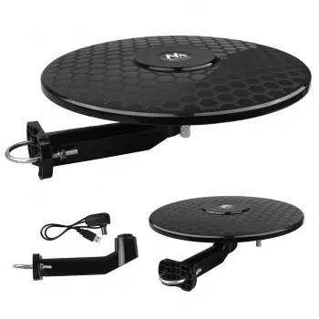 Dookólna aktywna antena telewizyjna MACLEAN MCTV-102, DVB-T/T2 HEVC, 174–230 i 470–698 MHz, zasilanie USB 5V, 75 Ω, zewnętrzna/wewnętrzna