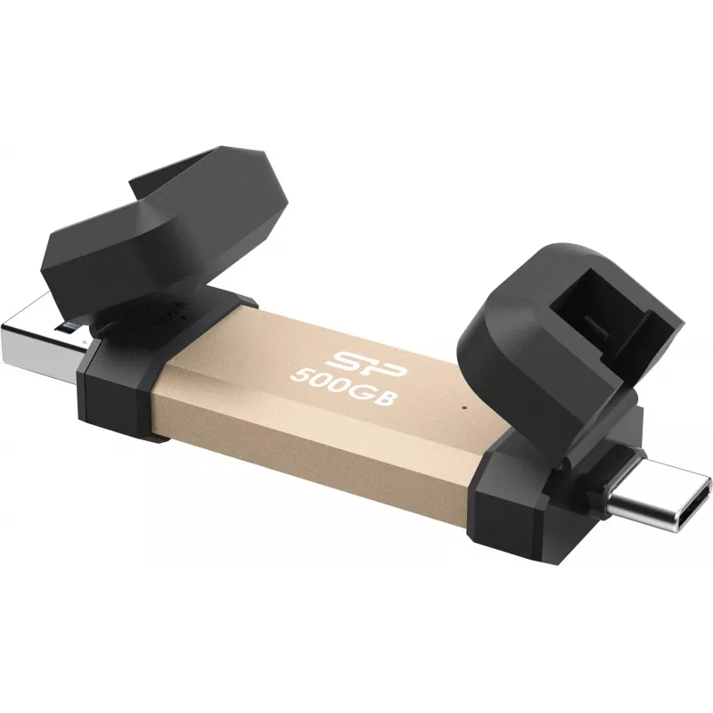 Silicon Power DS72 USB-Stick 500 GB USB Type-A / USB Type-C 3.2 Gen 2 (3.1 Gen 2) Gold (SP500GBUC3S72VPG)