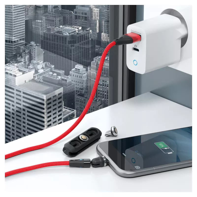 Kabel USB RealPower MagneticCharge3 1 m USB A czerwony